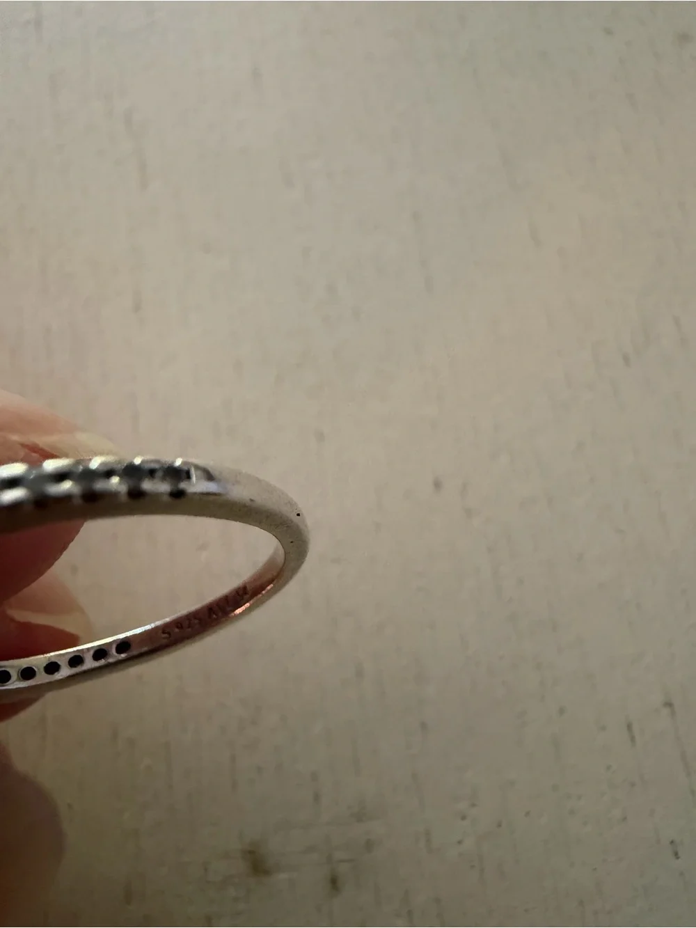 Pandora Silver Wavy Ring with Clear Stones